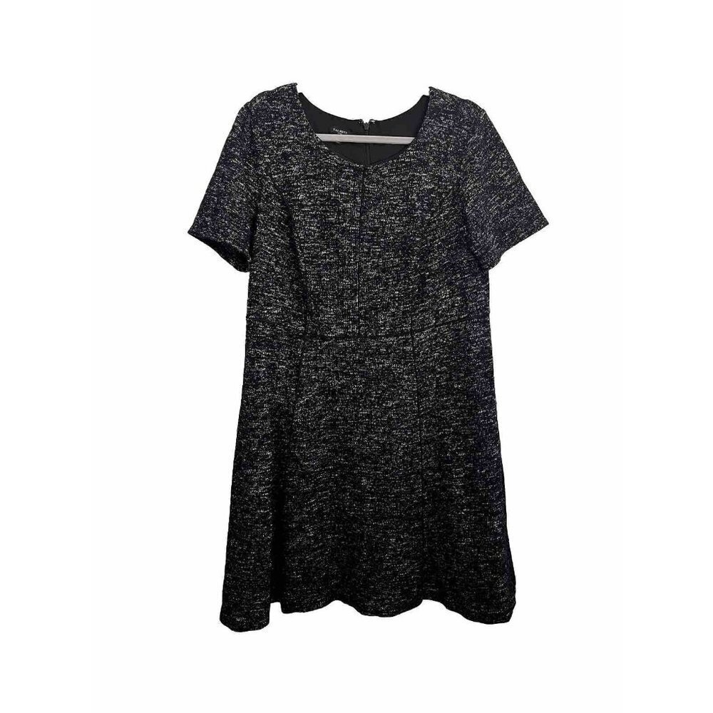 Talbots Marled Tweed Dress Women 14 Short Sleeve
